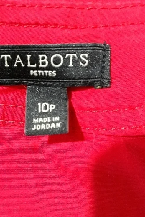 Talbots Cotton Sleeveless Back Zipper Red Dress Size 10 Petite - Picture 10 of 11